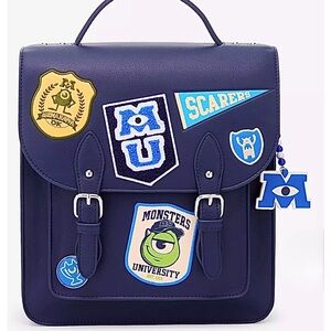 NEW Disney Pixar MONSTERS INC University Patches Backpack Shoulder Bag BoxLunch